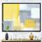 Designart - Grey and Yellow Blue Abstract XXI - Modern Framed Canvas Wall Art Print